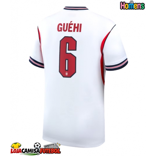 Camisa de Futebol Inglaterra Marc Guehi #6 Equipamento Principal Mundo 2026 Manga Curta